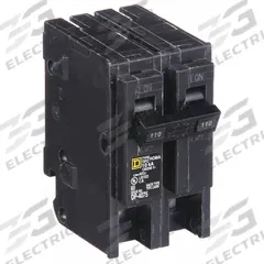 SQUARE D Miniature Circuit Breaker: 110 A, 120/240V AC, Single Phase, 10kA at 120/240V AC, 2 Poles (MPN HOM2110). Key specifications — Phase: Single; Amps: 110 A; AC Voltage Rating: 120/240V AC; Max. AIR Rating: 10kA at 120/240V AC; For Use With: Homeline Load Center; Brand: SQUARE D.