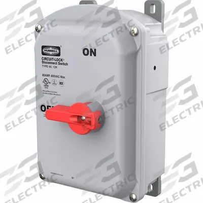 HUBBELL WIRING DEVICE-KELLEMS Disconnect Switch: Non-Fusible, 100 A, Three Phase - Non-Fusible Disconnect Switches