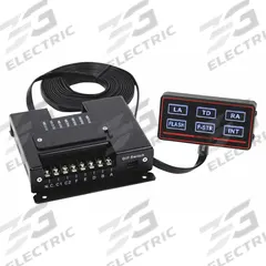 CODE 3 Automotive Switch: Rocker Switch, SPDT, 8 Connections, Off/On/On/On, Black, Black, Lead (MPN 450R-L6). Key specifications — Contact Form: SPDT; Switch Function: Off/On/On/On; Actuator Color: Black; Stem Color: Black; Terminals: Lead; Features: (6) Programmable Buttons; Mounting Style: Bolt On; Brand: CODE 3.