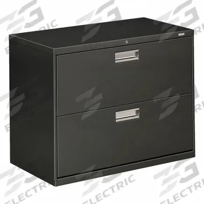 HON Lateral File Cabinet with Drawer: Charcoal, 2 Drawers, 28 in Overall Ht - Lateral File Cabinets