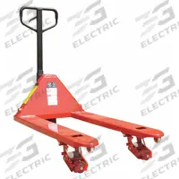 DAYTON Pallet Jack: 5,500 lb, 48 in L x 27 in W Fork Dim, 27 in, 14 in, Std Fork, Steel, Fixed Forks (MPN 493X19). Key specifications — Brand: DAYTON; Width Between Forks: 14 in.