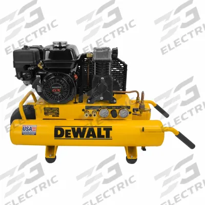 DEWALT Portable Gas Engine Air Compre: 1 Stage, 5.5 hp Engine, Honda, 11 cfm @ 90 psi - Wheeled Portable Engine Driven Air Compressors