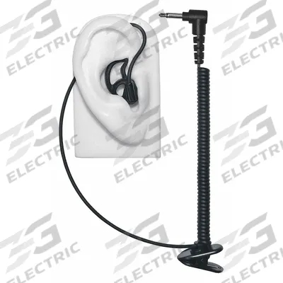 EARPHONE CONNECTION Listen-Only Earpiece: Fits Universal, For Universal Series, Earbud, Black - Listen-Only Earpieces
