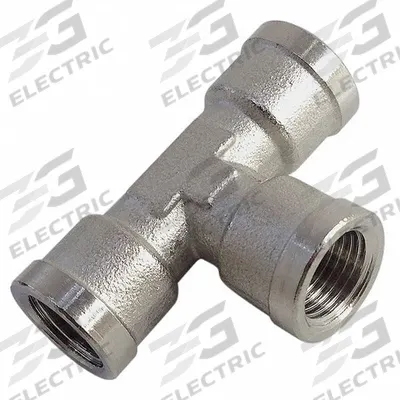 LEGRIS Metal Pipe Tee: Tee, 3/8 in x 3/8 in x 3/8 in, Nickel-Plated Brass, 870 psi - Threaded Medium-Pressure Pipe Fittings