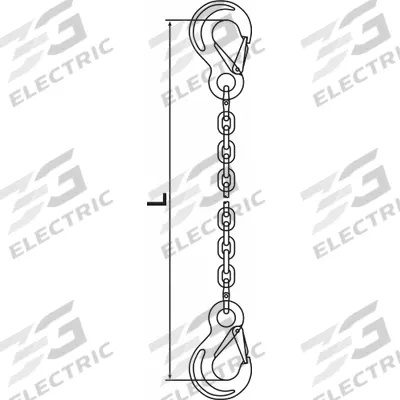 PEWAG Chain Sling: 3/8 in Chain Trade Size, 63 Chain Grade, Sling Hook, Stainless Steel - Corrosion-Resistant Grade-63 Single-Leg Chain Slings