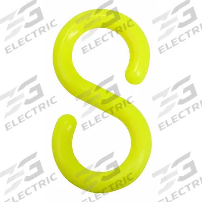 APPROVED VENDOR S-Hook for Plastic Chain Barrier: Yellow, 2 13/16 in Overall Lg - S-Hooks for Plastic Chain Barriers