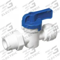 USA INDUSTRIALS Manual Two-Way Ball Valve: 3/8 in, Acetal, Straight, 115 psi Max. Pressure (CWP) (MPN ZUSA-VLV-79). Key specifications — Brand: USA INDUSTRIALS; Handle: Wedge.