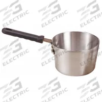 CRESTWARE Sauce Pan w/Cool Grip Handle: 1.5 qt Capacity, Aluminum, Riveted, Silver, Silicone Handle (MPN PAN1H). Key specifications — NSF Certified: Yes; Body Material: Aluminum; Brand: CRESTWARE; Body Style: Straight; Handle Material: Silicone; Handle Type: Riveted; Material: Aluminum.
