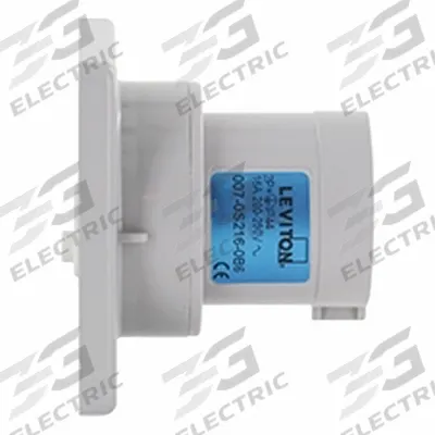 LEVITON Pin and Sleeve Inlet: Blue, 208/250V AC, Single Phase, 32 A, 4 Pole, 5 Wire - General Purpose Inlets