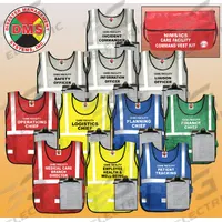 DISASTER MANAGEMENT SYSTEMS Care Facility Command Kit: Safety Vest ANSI Class Class 1, Assorted (MPN DMS 05526). Key specifications — attr358683: Hook-and-Loop; attr378047: DISASTER MANAGEMENT SYSTEMS; attr358676: Class 1; attr358678: Nylon; attr358679: 62 in; attr1314241: Care Facility Command Kit.