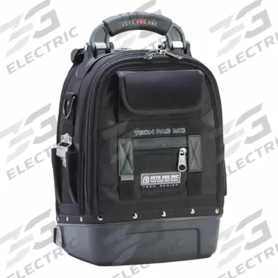 VETO PRO PAC Tool Bag: 12 in W 9 in D 17 in H, Ballistic Polyester/Polypropylene, Black - Backpacks with Changeable Inserts