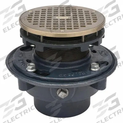 ZURN Floor Drain: 8 3/8 in Overall Dia, 6 1/4 in Grate Size, 4 in Nominal Pipe Size - General Purpose Floor Drains