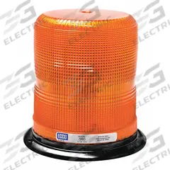 ECCO Beacon Light: Flashing Beacon, Amber, 6 11/16 in Overall Ht, LED, 12-24V DC (MPN 7980A). Key specifications — Operating Voltage: 12-24V DC; Number of Flash Patterns: 11; Includes: Mounting Hardware; Electrical Connection: Blunt Cut Wires; Mount Type: Bolt; Brand: ECCO; Shape: Round; Lighting SAE Class Rating: SAE Class 1.