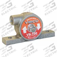 VIBCO Pneumatic Vibrator: 20 lbf, 12,000 vpm, 1/8 in NPT, VS, 66 dBA, 4 cfm @ 60 psi, Cast Iron (MPN VS-100). Key specifications — attr671163: 66 dBA; attr671170: 20 lbf @ 80 psi; attr671165: 10,500 vpm @ 80 psi; attr671184: 1/8 in; attr671185: NPT; attr671203: Yes; attr671175: VIBCO.
