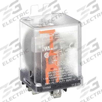 Dayton Enclosed Power Relay: Surface (Side Flange) Mounted, 24V DC, SPDT - Surface-Mounted Relays