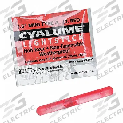 CHEMLIGHT BY CYALUME TECHNOLOGIES Lightstick: NSN 6260-01-230-8600, Red, 4 hr Light Duration - Heavy-Duty Lightsticks