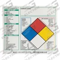BRADY NFPA Label: 8 in Wd, 7 in Ht, Paper, -40°F – 149°F Temp Range, 100 PK (MPN 99425). Key specifications — Material: Paper.