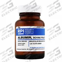 RPI Albumin, Bovine Fraction V (BSA): 25 g Volume, Molecular Biology, pH: 6.5 to 7.5, Powder, Glass (MPN A30075-25.0). Key specifications — Form: Powder; Special Information: pH: 6.5 to 7.5; Brand: RPI; Chemical Grade: Lab; Container Material: Glass.