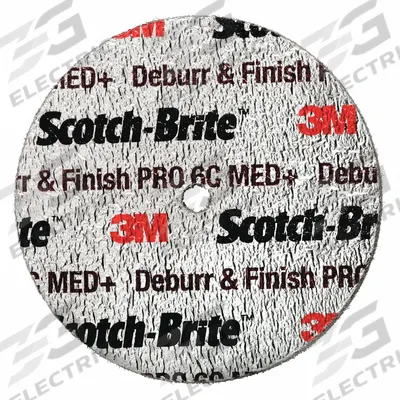 SCOTCH-BRITE Unitized Wheel: 2 in Dia x 1/4 in W, 1/4 in Arbor Hole, Ceramic, Coarse - Cool-Cutting Deburring Wheels for All Materials