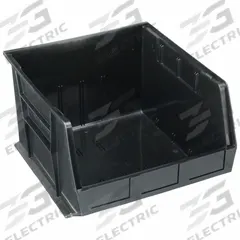 QUANTUM STORAGE SYSTEMS Hang and Stack Bin: 16 1/2 in x 18 in x 11 in, Black, Label Holder Included (MPN QUS270BR). Key specifications — Electrostatic Discharge: Not Electrostatic Discharge Conductive; Brand: QUANTUM STORAGE SYSTEMS; % Recycled Content: 100%.