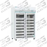 COREPOINT SCIENTIFIC Blood Bank Refrigerator: 49 cu ft, Upright, 1°C to 10°C, 35 3/4 in Overall Dp (MPN NSBR492WSGCR-0). Key specifications — Door Opening Style: Left and Right; Color: White; Alarm Type: Door Ajar; Manufacturer Part Number: NSBR492WSGCR-0; Brand: COREPOINT SCIENTIFIC; Product Type: Blood Bank Refrigerator; Door Type: Swing Glass; Refrigerant Type: R-600a.