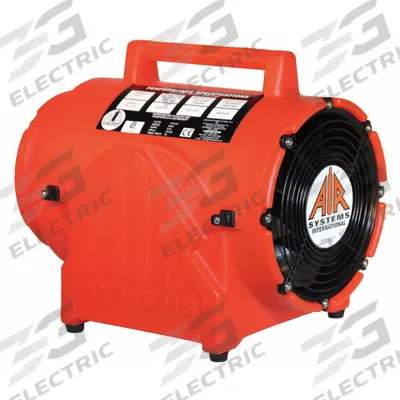 AIR SYSTEMS INTERNATIONAL Confined Space Fan: 115 V AC, 8 in Duct Dia, 1/3 hp Horsepower - Axial Fans & Blowers