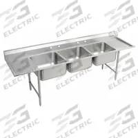ELKAY Scullery Sink: 3 Bowls, 42 1/4 in Overall Ht, 97 1/2 in Overall Lg, 29 3/4 in Overall Wd (MPN RNSF8354LR4). Key specifications — Brand: ELKAY.