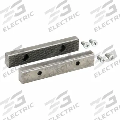 WESTWARD Replacement Jaw Inserts: Steel, (4) Screws - Screw-In Vise Jaw Caps