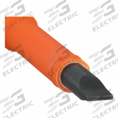 KLEIN TOOLS Insulated Slotted Screwdriver: Induction Hardened Steel, 1/4 in Tip Size - Insulated Slotted Screwdrivers