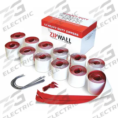 ZIPWALL Dust Barrier HD Adhesive Zipper: Zipper, 3 in Wd, 7 ft Lg, 11 in Ht, Fabric/Plastic - Dust Barrier Zippers & Tape