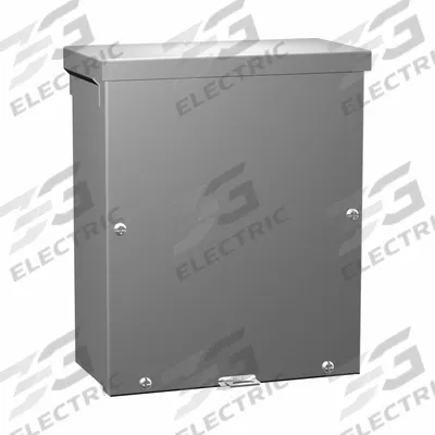 HAMMOND Junction Box: Galvanized Steel, 12 in x 8 in x 6 in, 3R, Solid Cover, Screw On - Steel Enclosures with Screw-On Covers