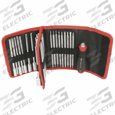 WIHA Interchangeable Blade Set: 32 Total Pcs, Drivers and Bits, Metric/SAE - Tool Sets with Tool Case