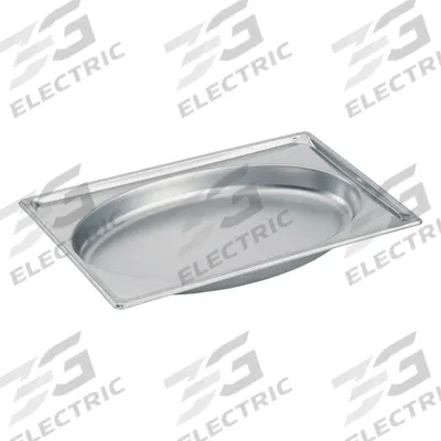 VOLLRATH Steam Table Pan: Full Size, Oval, 22 ga Gauge, 4.8 qt Capacity - Steam Table Pans
