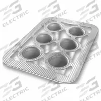CHICAGO METALLIC Popover Pan: Aluminized Steel, 6 Slots, 11 1/8 in Overall Wd, 2 1/2 in Overall Dp (MPN 26100). Key specifications — Pan Style: Popover Pan; Brand: CHICAGO METALLIC; Color: Clear; Material: Aluminized Steel; NSF Certified: No; Number of Slots: 6.