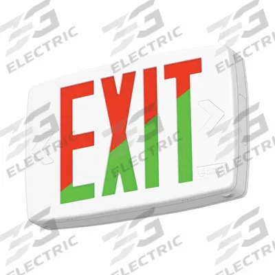 ACUITY BRANDS Emergency Exit Sign: Emergency Battery Backup, LED/Incandescent, White - Plastic Lighted Exit Signs