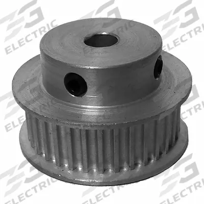 Dayton Timing Pulley: Curvilinear, Fixed, For 9 mm Belt Wd, 32 Teeth, 3 mm Pitch - HTD Section Fixed-Bore Timing Pulleys with Hub