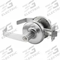 CORBIN Door Lockset: Office Lever Locksets, Chrome, ADA Compliant (MPN CLX3375 NZD 626). Key specifications — attr1024149: Not Ligature-Resistant; attr1011488: CORBIN; attr1024446: F90; attr1011524: No Message; attr1011506: Newport Lever; attr1011485: Yes; attr1059461: Satin Chromium-Plated.