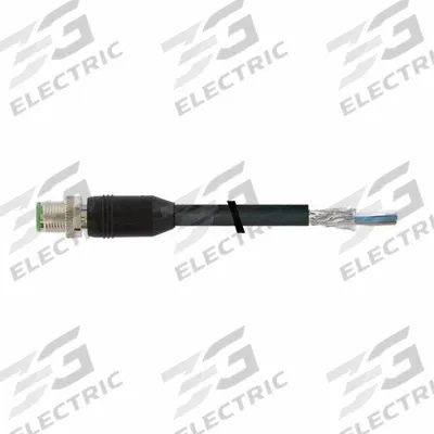 MURRELEKTRONIK Cordset: M12 Male Straight X Bare Wire, 8 Pins, Green, PUR, 3 m Cable Lg - Single-Ended Cordsets with PUR Jacket for Twisting Applications