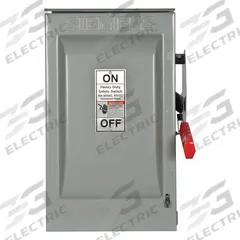 SIEMENS Safety Switch: Non-Fusible, 60 A, Three Phase, 600V AC, Galvanized Steel, Indoor/Outdoor (MPN HNF362R). Key specifications — attr867131: SIEMENS.