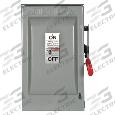 Siemens Safety Switch: Non-Fusible, 60 A, Three Phase, 600V AC, Galvanized Steel - Non-Fusible Safety Switches