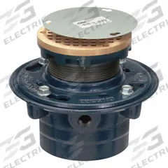 ZURN Floor Drain: 8 3/8 in Overall Dia, 6 1/4 in Grate Size, 4 in Nominal Pipe Size, No Hub, Round (MPN ZN415-4NH-6BZ-PC). Key specifications — Color: Gray; Connection Type: No Hub; Brand: ZURN; Includes: Body.