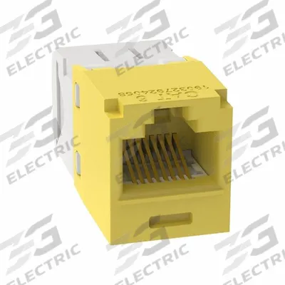 PANDUIT Jack Module: 1 Ports, Yellow, 6, RJ45, Copper - Category Jacks