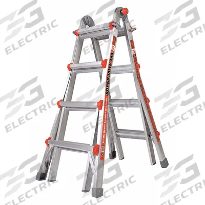 LITTLE GIANT Combination Ladder: 6 Configurations, Aluminum, 375 lb Load Capacity - All Configuration Multifunction Ladders
