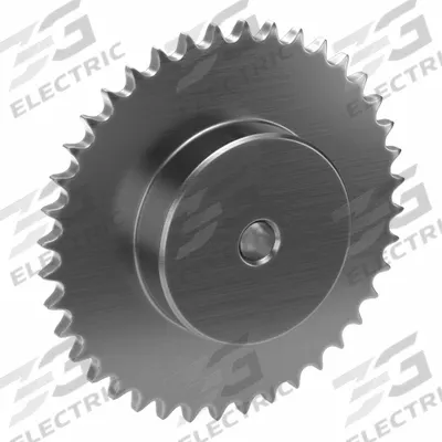 TSUBAKI Single Strand Sprocket: One-Sided Hub, For Single Strands, 40, 40 Teeth - Size 40 Plain-Bore Roller Chain Sprockets