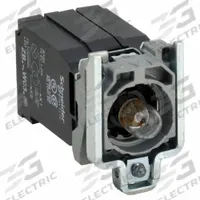 SCHNEIDER ELECTRIC Lamp Module and Contact Block: 22 mm Panel Mounting Size, 1NO, Clear, XB4 Series (MPN ZB4BW031). Key specifications — Brand: SCHNEIDER; Compatible with Series: XB4; Includes Bulb: Bulb Included; Lamp Module Voltage: 110 to 120V AC.