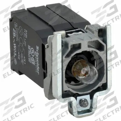 SCHNEIDER Lamp Module and Contact Block: 22 mm Panel Mounting Size, 1NO, Clear - Contact & Light Block Assemblies