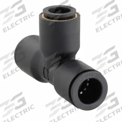 LEGRIS Push-Fit Tee Fitting: 10 mm OD x 10 mm OD x 12 mm OD Size, Polymer, 62 mm Overall Lg - Nylon & Nickel-Plated Brass Tube Fittings