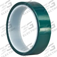 TAPECASE Film Tape: 1 1/2 in Wd, 18 yd Lg, 3.3 mil Thick, Polyester Film, Silicone, Green (MPN 15C564). Key specifications — Series: M.