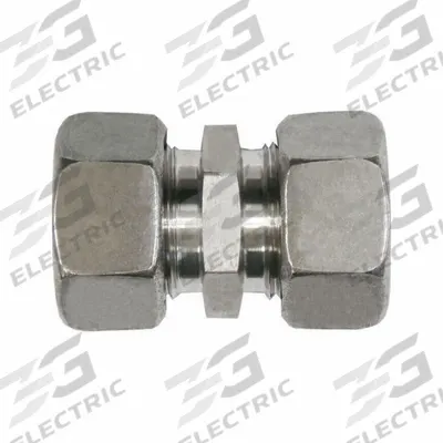 BRENNAN INDUSTRIES Compression Tube Straight: 6 mm OD x 6 mm OD size - Metric Flareless Bite Type Stainless Steel Compressin Fittings