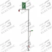 HUGHES SAFETY Plumbed Shower: Floor Mnt, Plastic Sprayhead, Stainless Steel Pipe, Silver, SD18GS. Key specifications — Brand: HUGHES SAFETY; Activation: Pull Handle.